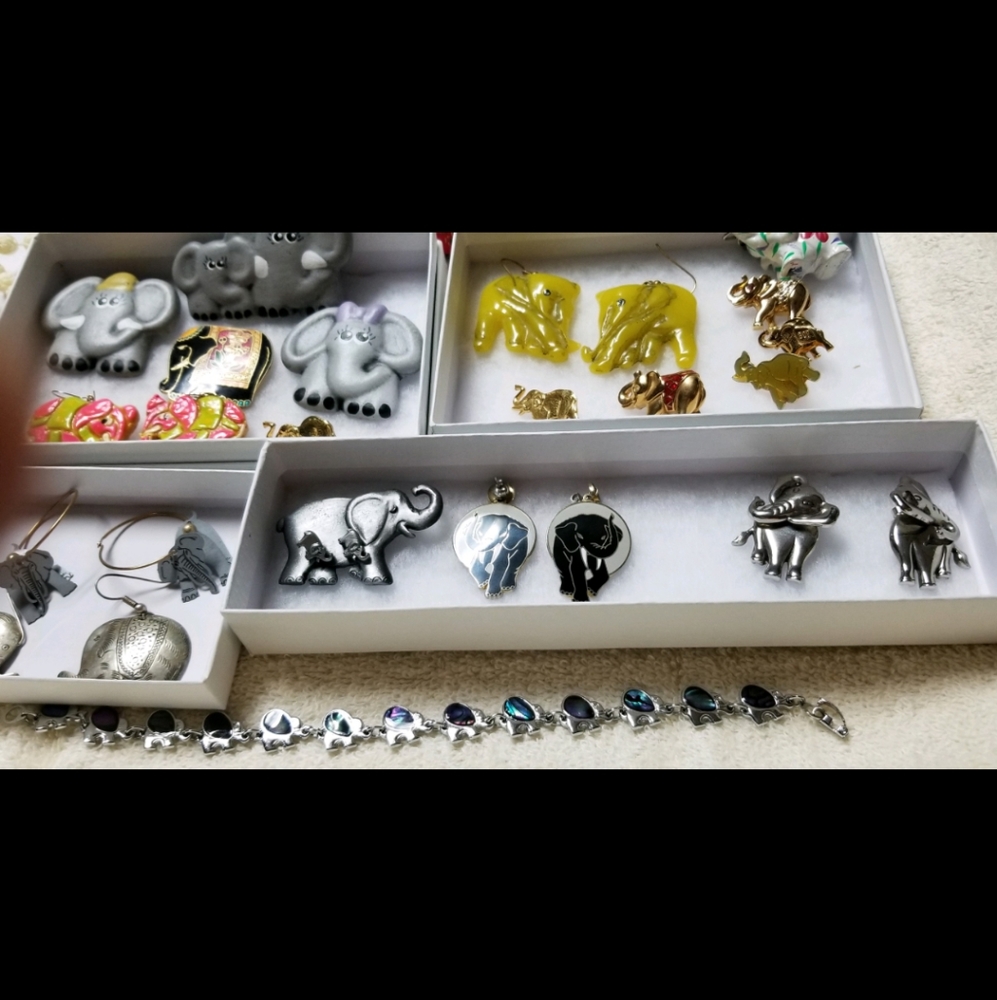 Elephant jewelry.  38 items
